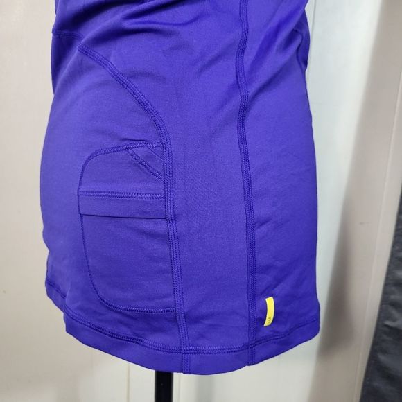 LOLE Purple Double Scoop Neck Fitted Coolmax Athletic Sports Tank Size Medium - Picture 4 of 4